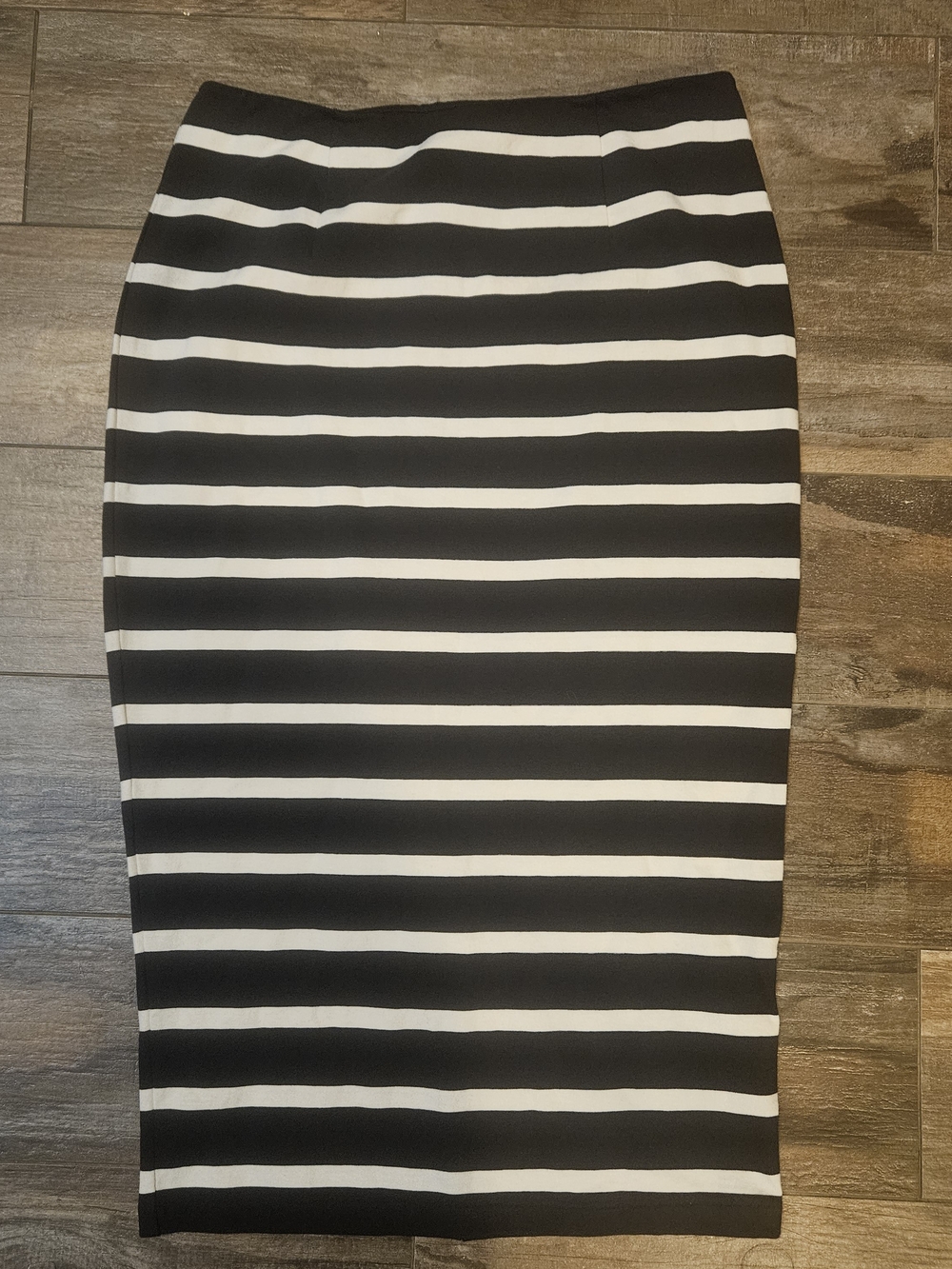 J. Crew Black and White Horizontal Stripe Pencil Skirt